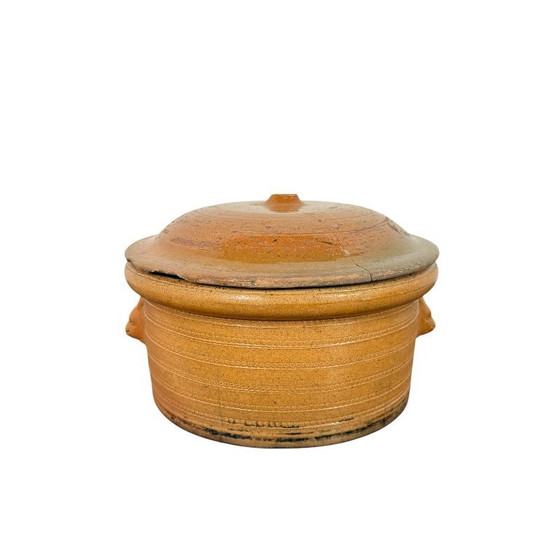 Antique French Terracotta Cooking Pot with Lion Heads, Bowls, Ceramic, Orange, Rustic (photo 3 of 7)