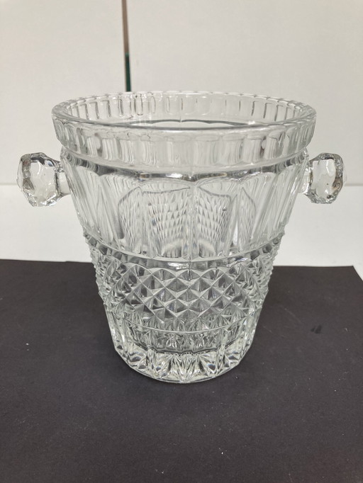 Vintage 70s crystal ice bucket