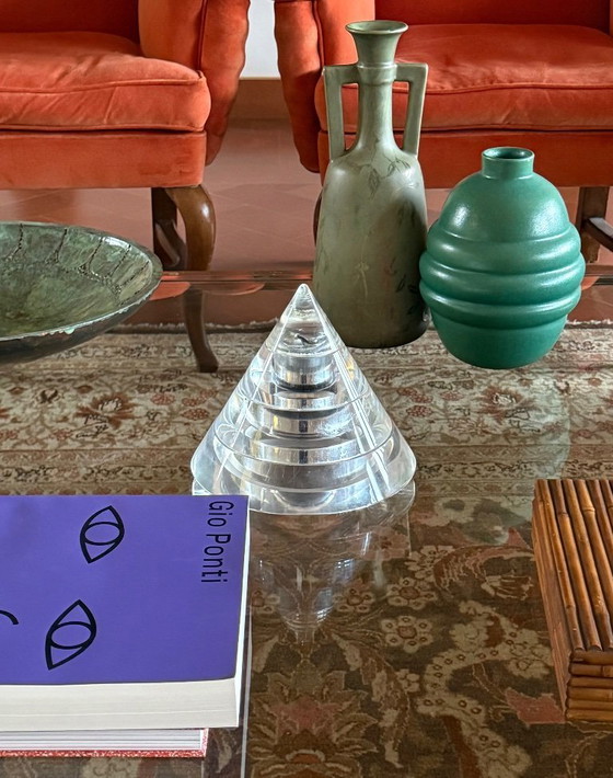 Image 1 of Space age lucite conical smoking set, Italy 1970