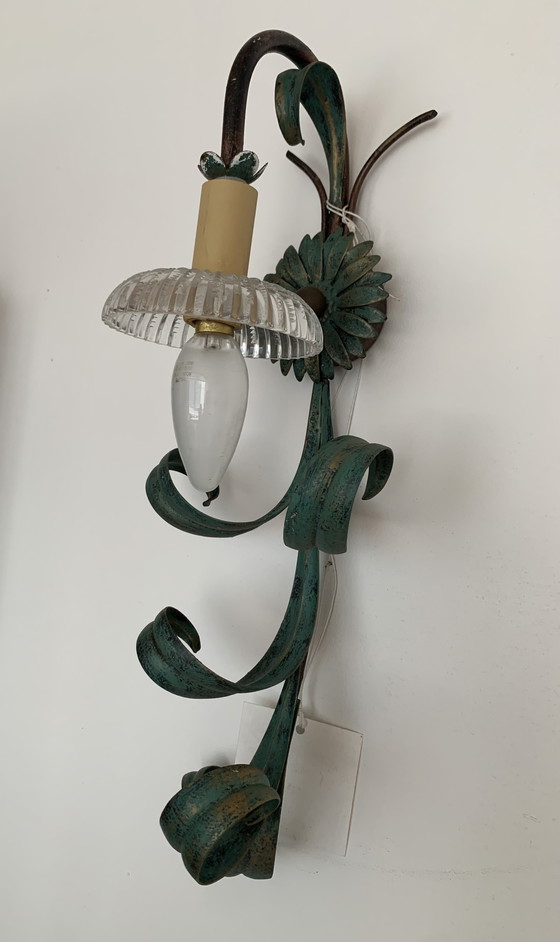 Image 1 of Vintage hand-worked iron wall lamp