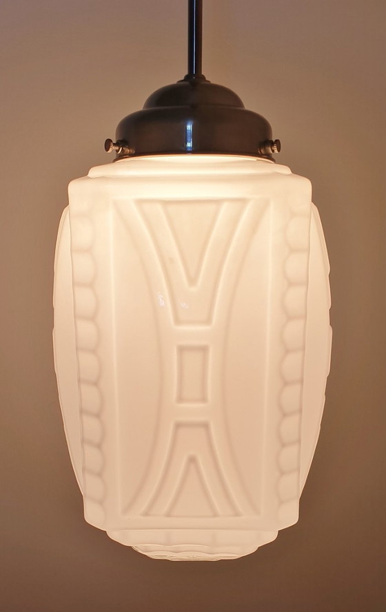 Image 1 of Art Deco hanglamp opaline glas 