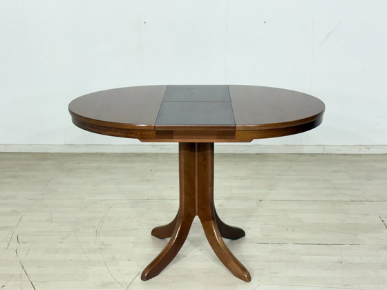 Image 1 of Table de salle à manger élégante de style Mid-Century – Table de cuisine ronde et extensible