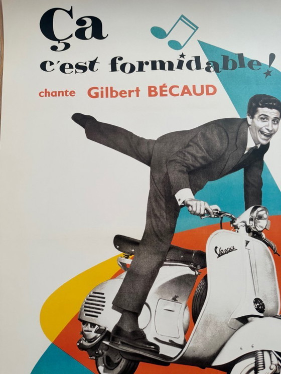 Image 1 of Gilbert Bécaud, Vespa, Copyright D.Ambrosie, Stampato in Belgio