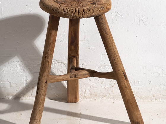 Taburete primitivo antiguo (c.1920) #7 (photo 2 of 40)