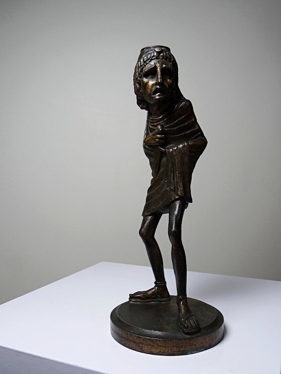 Image 1 of Candelero caricaturizado de fundición patinada, Frédérick Lemaître, antiguo siglo XIX-XX
