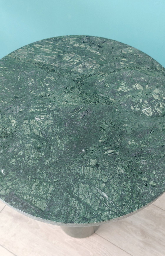 Image 1 of Green Marble Side Table Metal