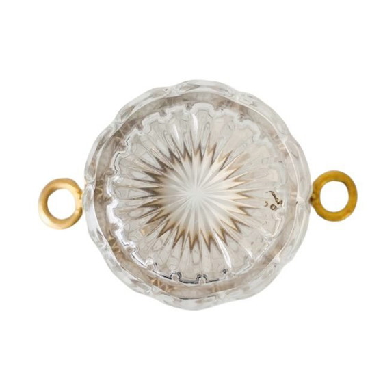 Image 1 of Secchiello da ghiaccio francese di metà secolo in cristallo dorato 1950