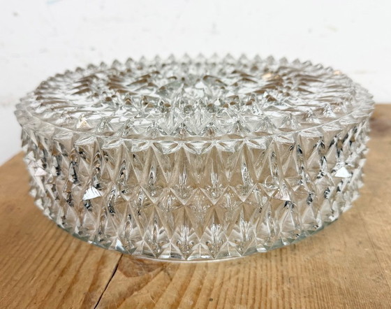 Image 1 of Vintage Glass Wall or Ceiling Light from Elektroinstala, 1970s