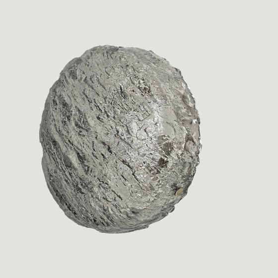 Image 1 of Vintage Kaiser Leuchten Round Ceiling Lamp / Wall Lamp – German Space Age Design – Ice Glass – Ø31 cm