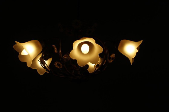 Image 1 of Lampada a sospensione floreale vintage di W.Müller-München, anni '80