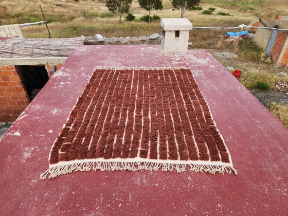 Image 1 of Tapis berbère marocain marron 250x200 cm – Tapis en laine fait main