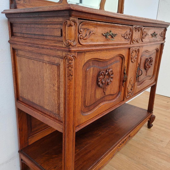Credenza antica vintage, comò, credenza con vetrina con piano in marmo – Credenze con vetrina, Legno (photo 12 of 18)