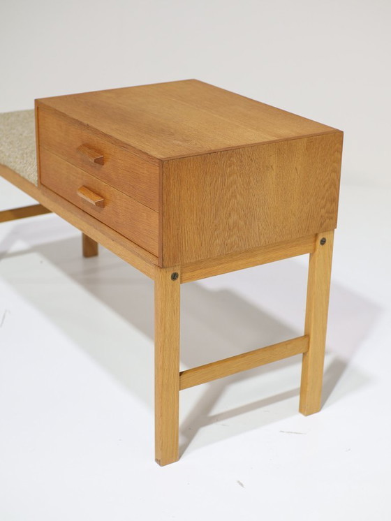 Image 1 of Hallway bench chest of drawers Swedish vintage oak