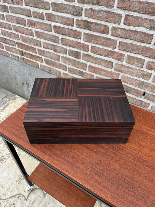 Vintage large ebony jewelry or watch box