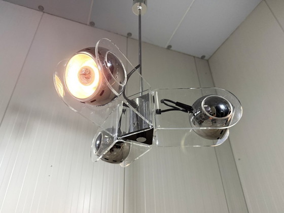 Image 1 of Lámpara colgante de plexiglás estilo Gino Sarfatti de los años 70
