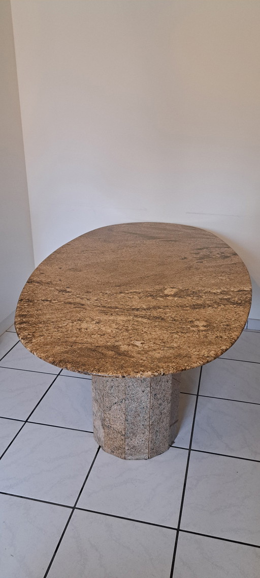 Brown marble dining table