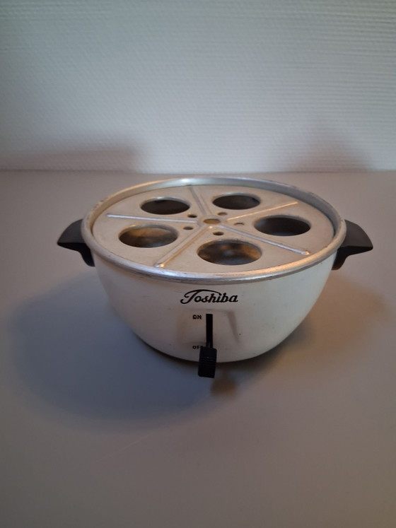 Cuociauova Toshiba design vintage, Giappone 1965, Accessori da cucina, Metallo, Crema (foto 6 di 7)