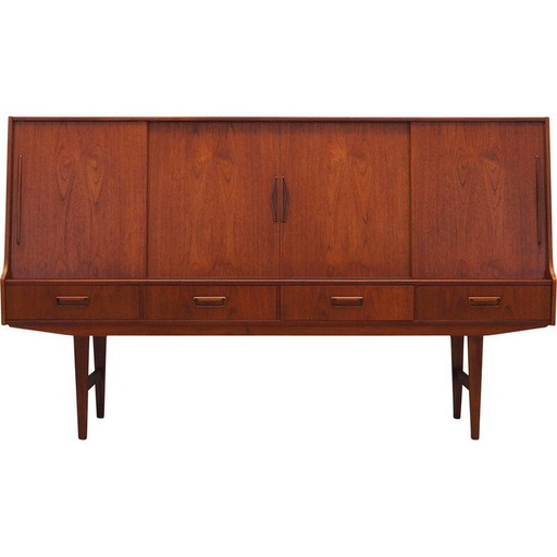 Buffet haut vintage en teck, Danemark années 1960
