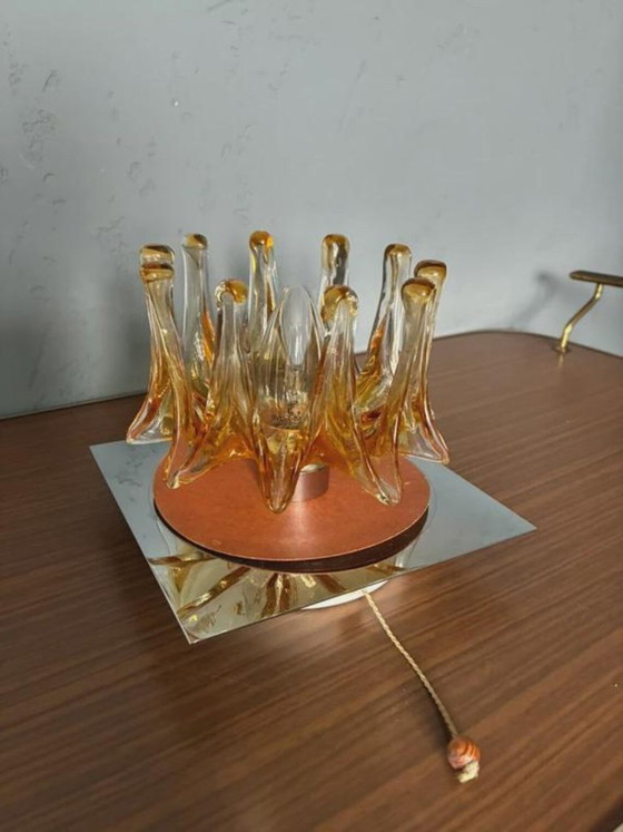 Applique Solken Leuchten, vetro di Murano ambra, anni '70, Cristallo, Dorato, 1970 (foto 2 di 5)