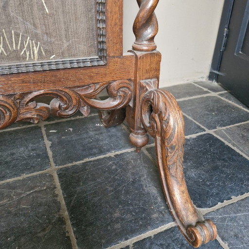 Ecran de cheminée en bois