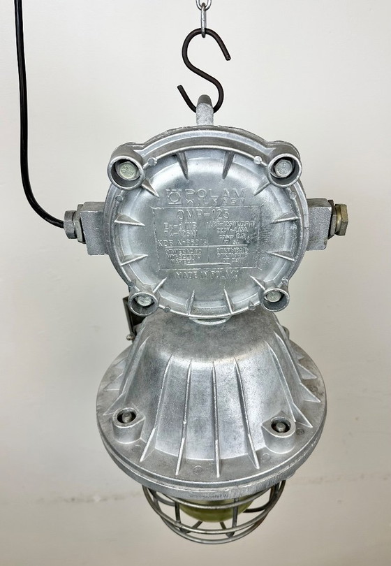 Image 1 of Large Industrial Cast Aluminium Cage Pendant Light, 1970s