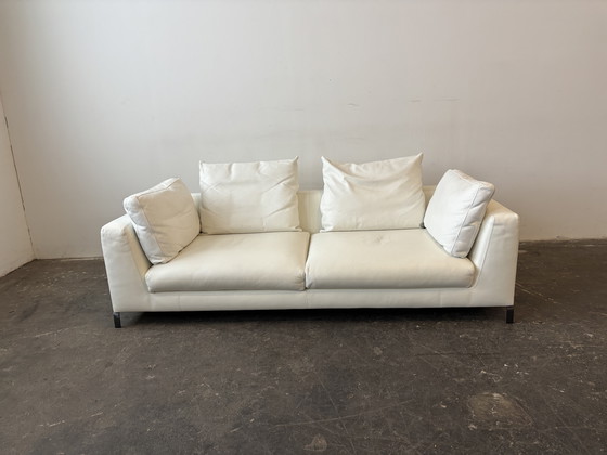 Image 1 of Sofá de diseño Ray de B&B Italia, cuero blanco