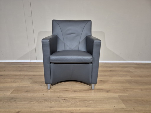 Fauteuil Leolux Dolcinea - Gris - Cuir - Etat neuf