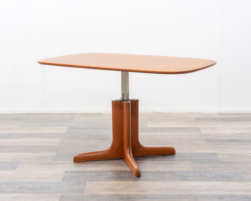 Tavolo da pranzo/tavolino da caffè, regolabile in altezza, in legno di ciliegio, anni '70