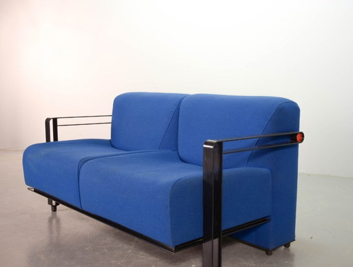 Dutch Design Artifort Sky Blue ‘Transformation’ Two-Seat Sofa Model 952 by Hans de Wit, 1980s.