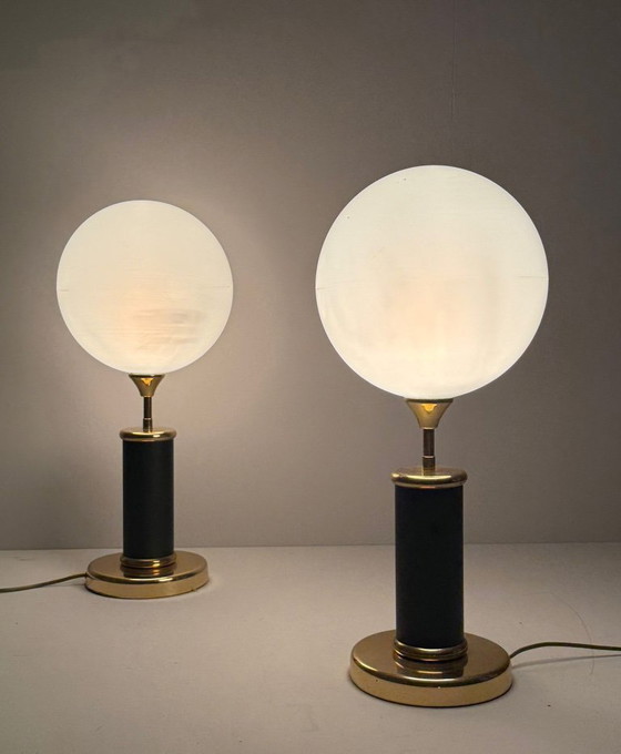 Image 1 of Set di 2 lampade da tavolo in stile Art Déco di Josef Busche, anni '80.