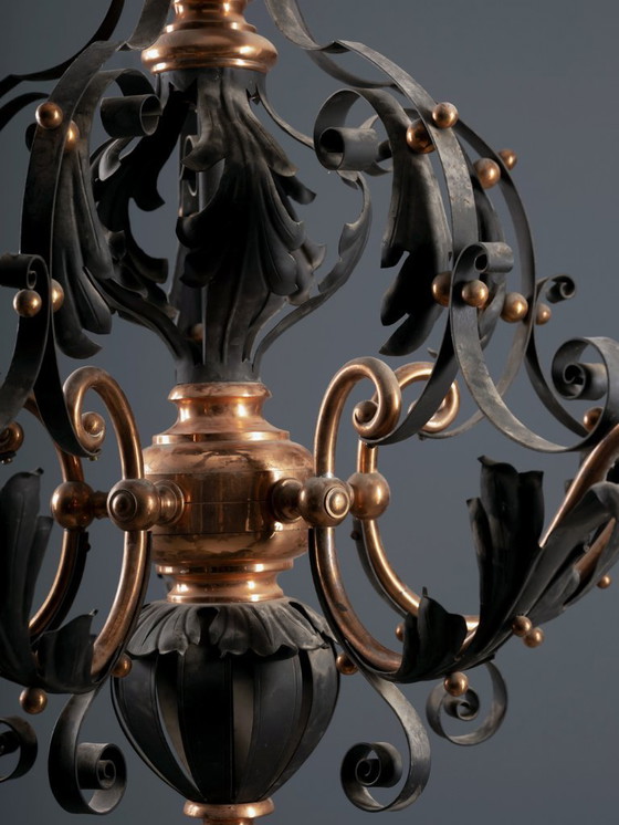 Image 1 of Lampadario in ferro vintage, anni '10