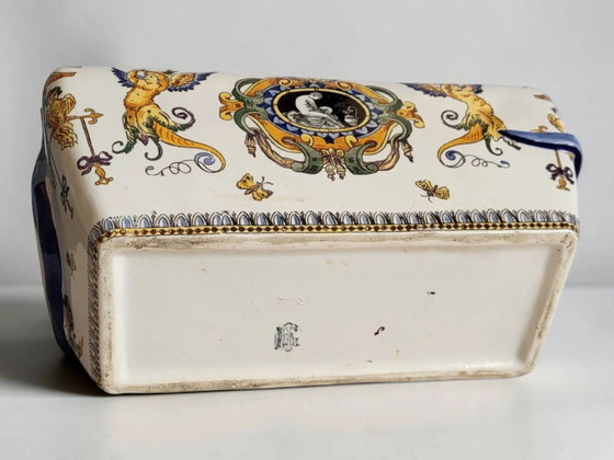 Jardinera de loza Gien del siglo XIX – Macetas, Porcelain (photo 7 of 11)