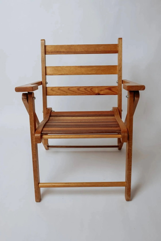 Chaise pliante vintage en teck pour enfants – Chaises pliantes (photo 3 of 8)
