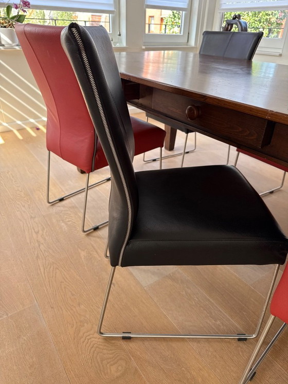 6 veces Hülsta D2 (o D2-19), – Sillas de comedor, Leather, Metal (photo 5 of 5)