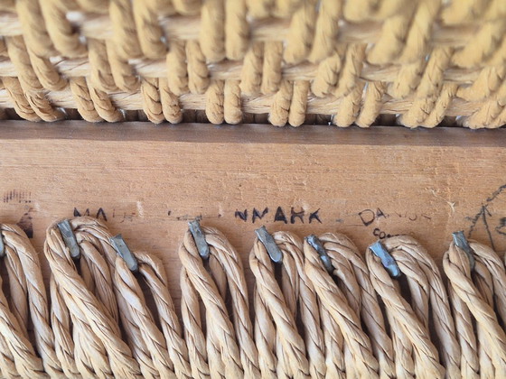 Image 1 of 4 Stuks J.L. Møller Model 401 eikenhouten eetkamerstoelen met papercord zitting