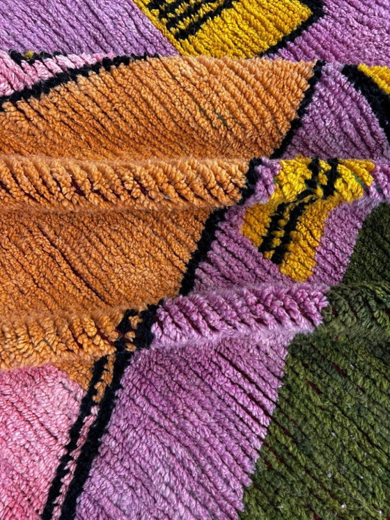 Image 1 of Modern Moroccan Berber Rug 200x300 cm – Handmade Pink Wool Rug | Colorful Beni Ouarain Luxury Rug | Boho Chic Rug
