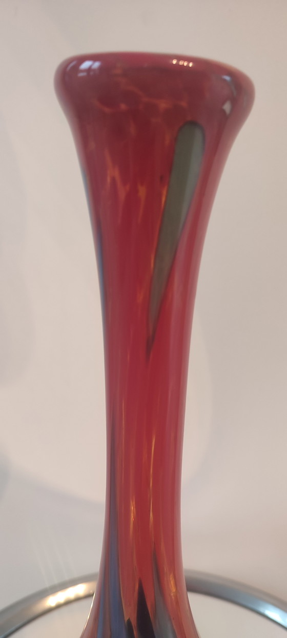 Image 1 of Blown glass soliflore vase ("Spatter Glass") from the 1960s-70s