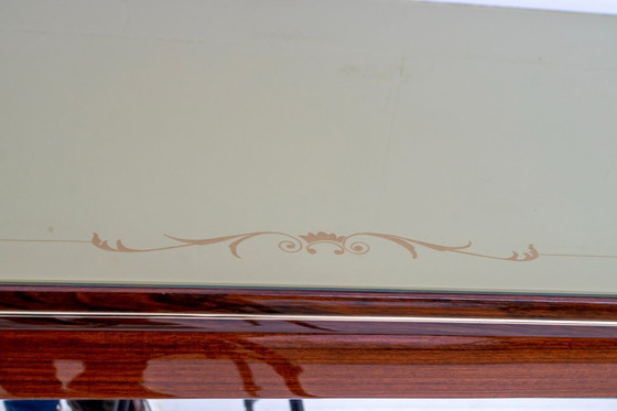 Image 1 of Cabinet de bar en acajou et laiton attribué à Gio Ponti, Italie du milieu du siècle, années 1950