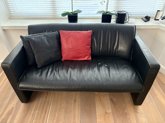 Image 1 of Leolux bankje zwart leer (farolito?)