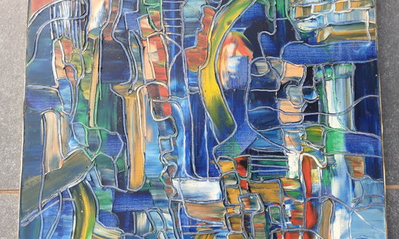 Image 1 of Dipinto La città blu, 2007, Bruno Cantais, 81 x 65 cm, certificato.