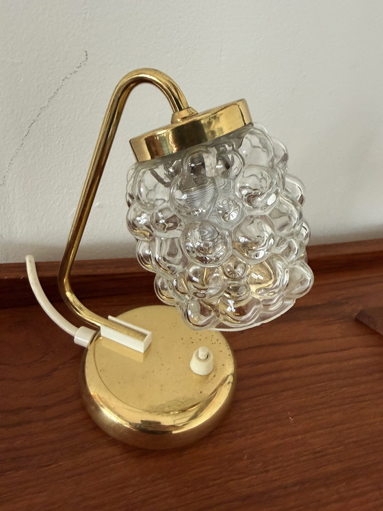 Image 1 of Lampada da tavolo vintage in vetro a bolle degli anni '70