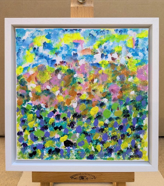 Image 1 of BLUEBELL WOOD IMPRESSIONIST LANDSCAPE ORIGINAL CANVAS FRAMED NIGEL WATERS 