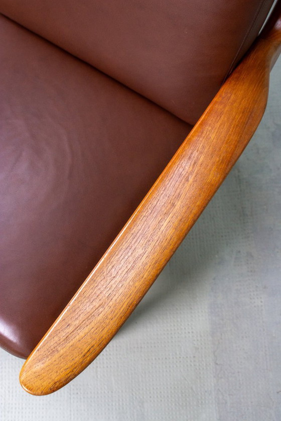 Image 1 of Canapé vintage en teck, style danois, Juul Kristensen, cuir, milieu du siècle