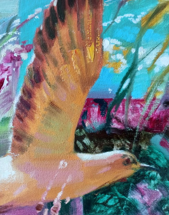 Original Oil Painting Abstract Expressionism Nature Birds – Paintings & Drawings, Canvas (photo 9 of 10)