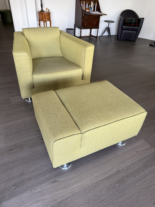 DESIGN ON STOCK LADIES' ARMCHAIR BLIZZ + MATCHING POUF/OOTHOTCHEN