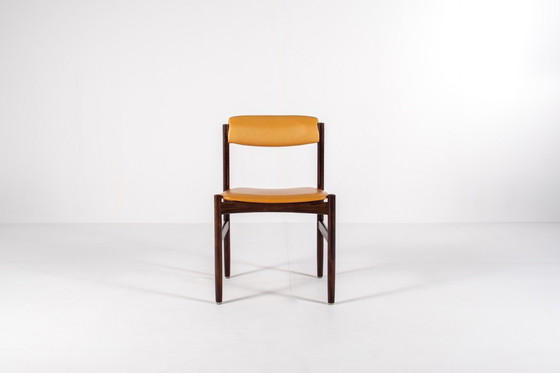 Image 1 of Set of 6 Danish Mid-Century Rosewood Dining Chairs with Yellow Skai, 1960s