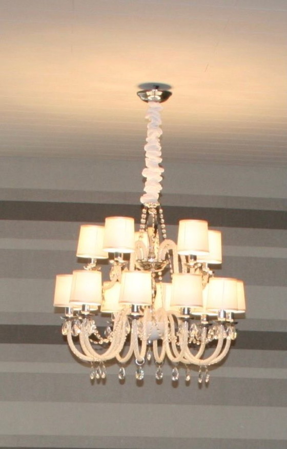 Italamp Lenoir White 10+5 – Italiaanse Kristallen Designluster – Kroonluchters, Glass, Crystal (photo 8 of 8)