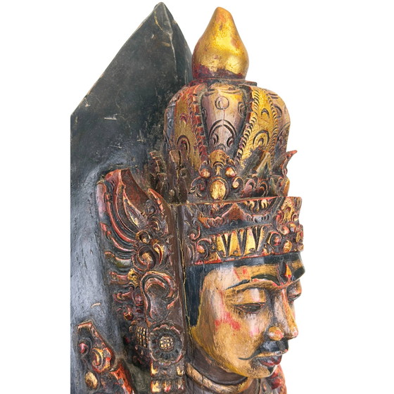 Antique Balinese Temple Statue – Añjali Mudra (Sembah) – c. 1890–1930 – 67.8 cm – Sculpture, Wood (photo 8 of 11)
