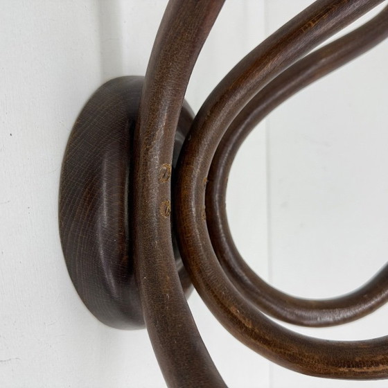 Image 1 of Perchero antiguo de pared de madera curvada de Thonet, década de 1930.