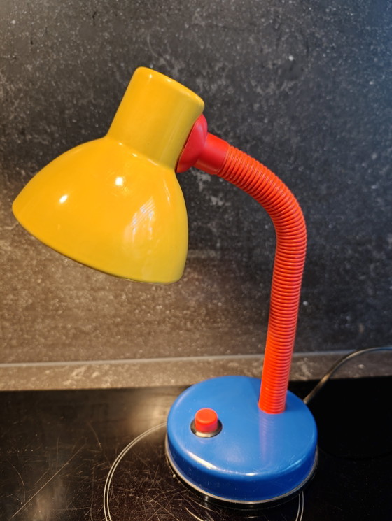 Lampe de bureau col de cygne Memphis Postmoderne Vintage Vrieland – Lampes de lecture, Metal (photo 6 of 9)